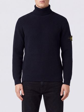 Stone Island Dolcevita slim fit in lana a maniche lunghe con logo Compass
