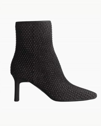 Rag & Bone Womens Aja Diamante Mesh Boot In Black Denim