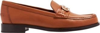 Ferragamo Gancini Ornament Leather Moccasins, Size 5.5