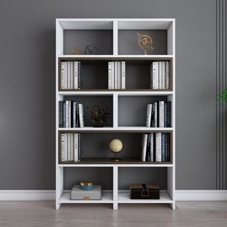 Decorotika Poyraz 5-tier Bookcase Bookshelf Shelving Unit Display Unit in Walnut