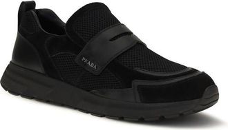 Prada Mens Black Calf Leather Bos Taurus Athletic Sneakers