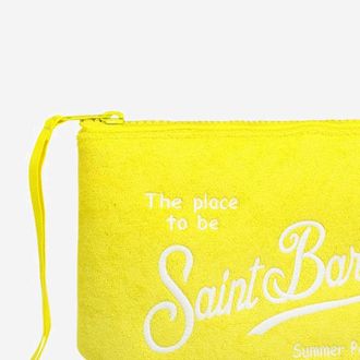MC2 Saint Barth Womens Clutch Bag Aline Yellow Polyester