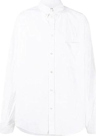 Balenciaga Cocoon Fit Poplin Overhemd - Dames - Overhemden - Wit - S - Katoen - Overhemden