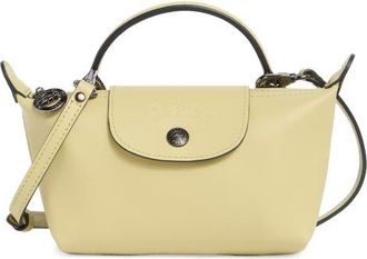 Longchamp Extra Small Le Pliage Xtra Leather Clutch in Pistachio at Nordstrom