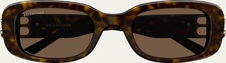 Balenciaga Cut-Out BB Acetate Rectangle Sunglasses