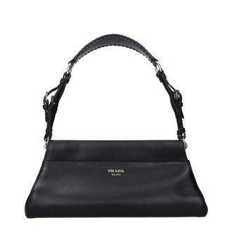 Prada Encha&icirc;n&eacute; Donnas Borsa A Tracolla In Pelle Nera