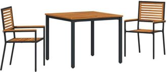vidaXL Vidaxl - Garden Dining Set 5 pcs Black 150 x 90 x 75 cm Poly Rattan
