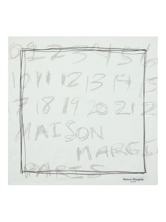 Maison Margiela Light Grey Square Silk Scarf