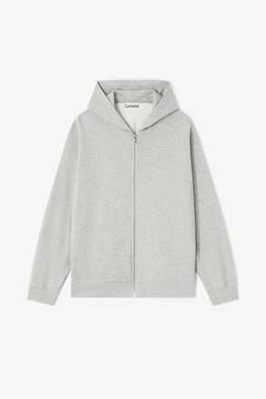 Ganni Grey Teddy Zip Hoodie - Size XXS/XS Organic Cotton
