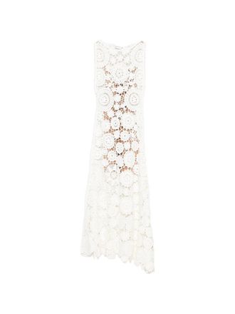 Self Portrait White Crochet Maxi Dress