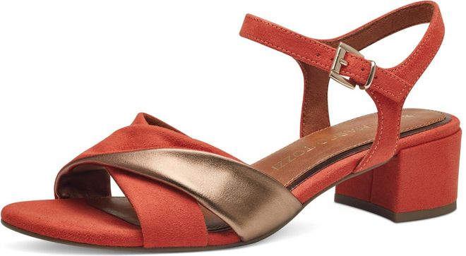 MARCO TOZZI Damen Sandalen Mit Absatz – Vegane Schuhe Mit Verstellbarem Riemen & Weicher Feel-me-Sohle