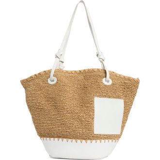 Collection XIIX Curved Straw Tote Bag in Natural White at Nordstrom Rack