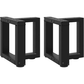 vidaXL Patas Para Mesa De Centro En Forma De T (2 Unidades), Color Negro, 30 X 25 X (30-31) Cm, Acero Vidaxl