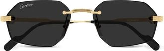Cartier Sunglasses, male, Yellow, Size: 54 MM Square Sunglasses
