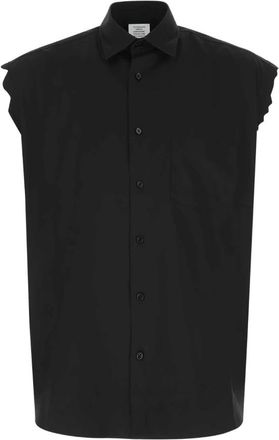 VETEMENTS Zwart Poplin oversize shirt - Heren - Blouses - Zwart - XS - Overhemden