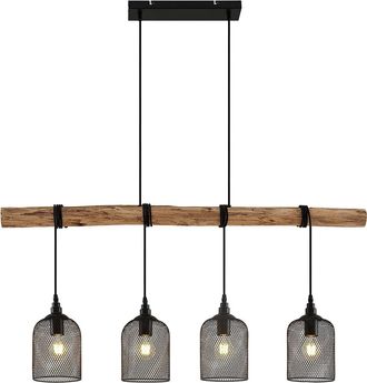Lindby L&aacute;mpara Colgante elrond En Marr&oacute;n De Madera - Lindby