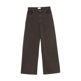 P.A.R.O.S.H. Cuoricini Wide Leg Cropped Jeans - Dames - Wijde Broeken - Bruin - L - Katoen - Broeken