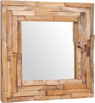 vidaXL Espejo Decorativo Cuadrado Teca 60x60 Cm Vidaxl