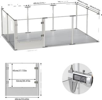 OEM Caseta Para Perros De Acr&iacute;lico Transparente, Dise&ntilde;o Espacioso De 180x120x61cm, Resistente Y Segura