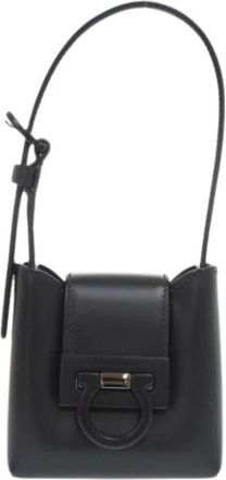 Ferragamo Tweedehands leren schoudertassen - Dames - Vintage Mini Tas - Zwart - ONE Size - Leer - Vintage