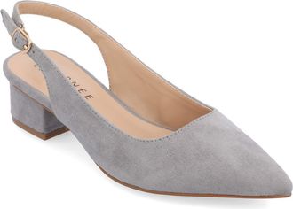 Journee Collection Sylvia Slingback Pump - Wide Width Available in Grey at Nordstrom Rack, Size 6.5