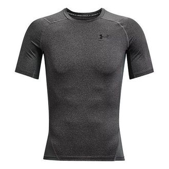 Under Armour HeatGear T-Shirt Asia Sizing Carbon Heather Black 1361518-090
