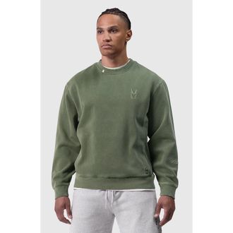 ASRV Tech Essential Distressed Crewneck in Faded Olive at Nordstrom, Size X-Small