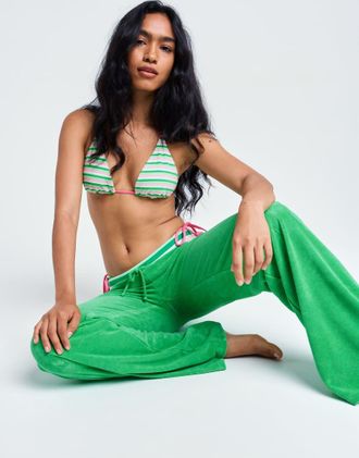 Roxy X Juicy Couture - Pantaloni sportivi in velour verde medio