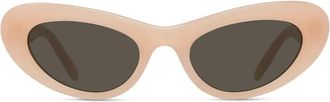 Loewe Roze Ovale Zonnebril met Bruine Lens - Dames - Zonnebrillen - Roze - ONE Size - Accessoires