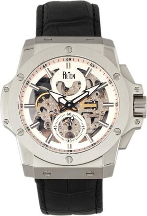 Reign Commodus automatisch skelet horloge met leren band