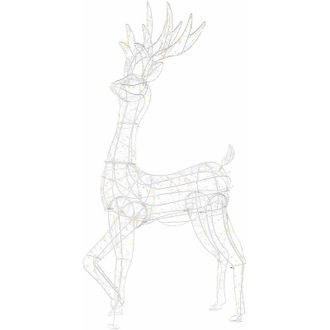 Beliani Indoor Outdoor led Decorazione di Natale Accessorio Renna Luci led Illuminazione Metallo Argento