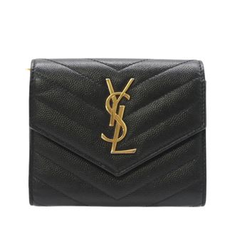 Saint Laurent Black Leather Wallet (Tri-Fold) (Pre-Owned)