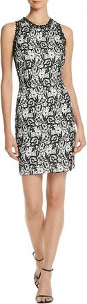 Aidan Mattox Lace Mini Cocktail Dress In Black/white