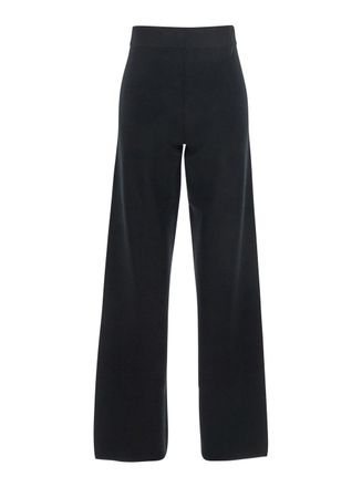 Max Mara Womens Black Palazzo Pants With Elastic Waist Viscose Trousers