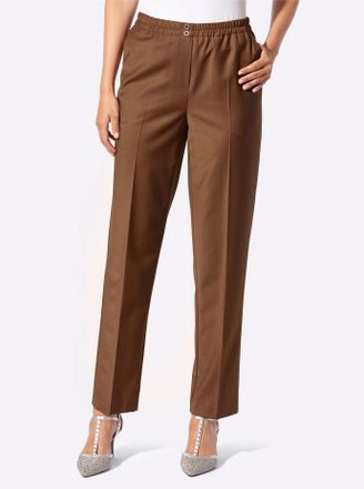 Come On Schlupfhose COME ON, Damen, Gr. 195, Extrakurzgr&ouml;ssen, braun, 53% Polyester, 43% Schurwolle, 4% Elasthan, meliert, unifarben, lang, Hosen Schlupfhose