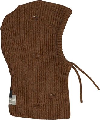 Maison Margiela Bruine wollen bivakmuts met uniek ontwerp - Dames - Hoeden - Bruin - M - Wol - Accessoires