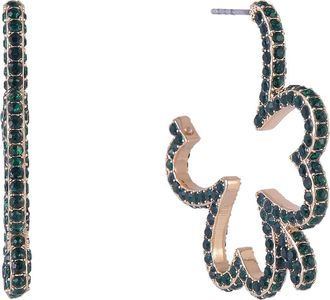 Hallmark Green Stone Shamrock Hoop Earrings at Nordstrom