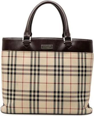 Burberry Pre-owned Tote Bags, female, Beige, Size: ONE SIZE Pre-owned Canvas Tote