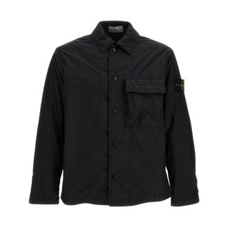 Stone Island Light Jackets, male, Black, Size: 2XL Light Jacket