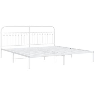 vidaXL Estructura Cama Sin Colch&oacute;n Con Cabecero Metal Blanco 193x203cm Vidaxl