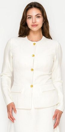 YAL New York White Button-Front Jacket