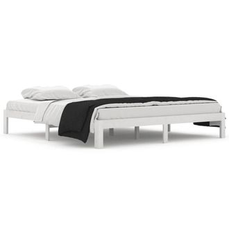 Berkfield Home Bed Frame White Solid Wood 180x200 cm Super King Size