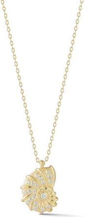 Glaze Jewelry Cubic Zirconia Shell Pendant Necklace in Gold at Nordstrom Rack