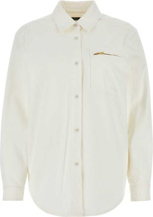 A.P.C. Womens White Denim Tina Shirt - Ivory Cotton - Size EU 38 (Womens)