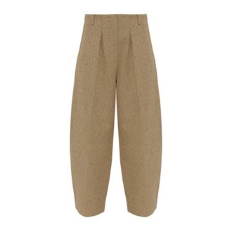 Jacquemus Broeken, Dames, Beige, XS, Katoen, Ovalo Broek