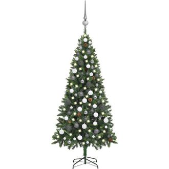 vidaXL &Aacute;rbol De Navidad Helado Con Luces, Bolas Y Pi&ntilde;as 180 Cm Vidaxl