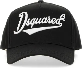 Dsquared2 Structured Black Baseball Cap With Prominent Logo