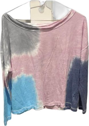 Chaser L/s Slub Jersey Open Neck Drop Shoulder Tee Tie Dye