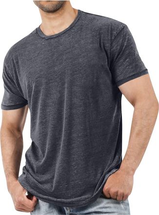 Generic Mens T-Shirts Clearance Fashion Casual Basic Round Neck Short Sleeve Pullover Blouse Workout Fitness Muscle Tops Athletic Gym Running Going Out Commut