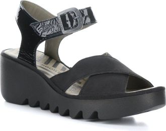 FLY London Bace Suede & Patent Sandal